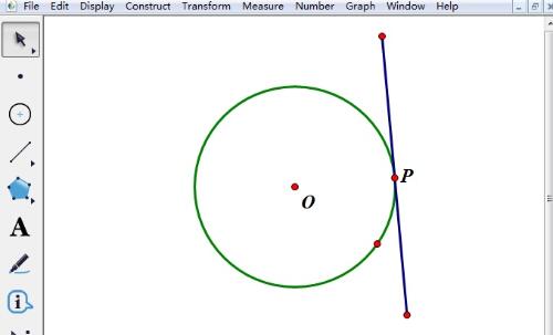 使用几何画板过圆上一点作圆的切线的操作方法
