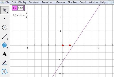 几何画板绘制一次函数y=kx+b的操作步骤截图