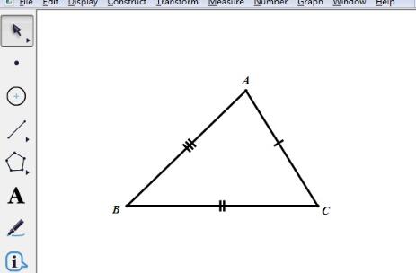 几何画板中使用线段标记三角形的边的图文步骤