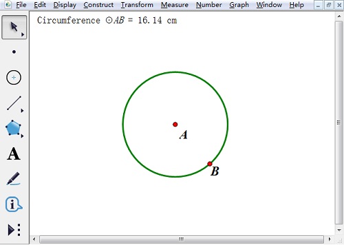 几何画板绘制半圆的操作方法截图