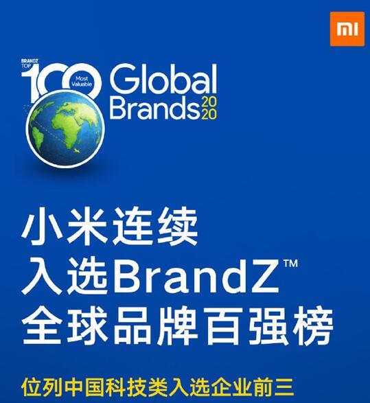 小米宣布:拿下中国科技类品牌前三