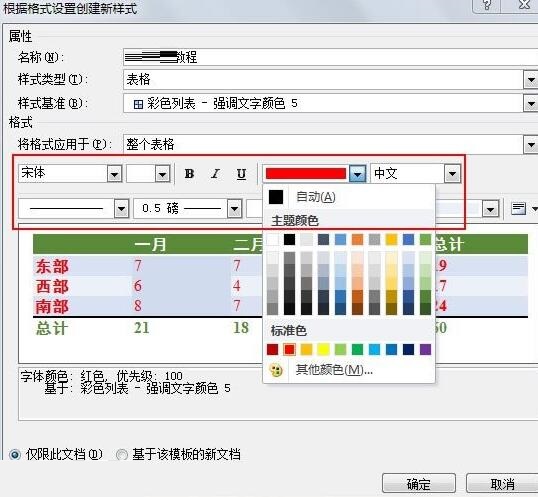 word2010中创建自定义的表格样式的操作方法