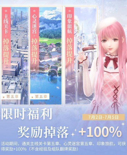 闪耀暖暖7月金币翻倍获取活动玩法一览
