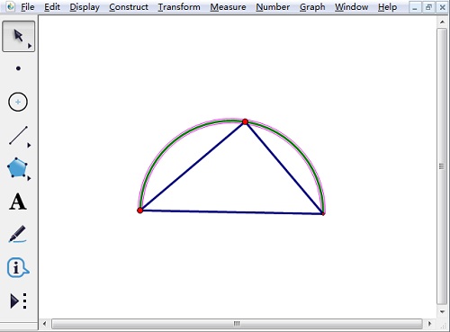 几何画板绘制半圆的操作方法截图