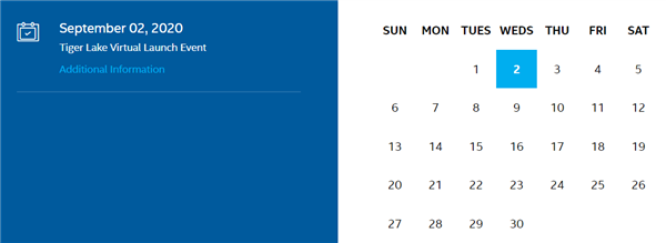 9月2日 Intel将推出11代酷睿Tiger Lake处理器