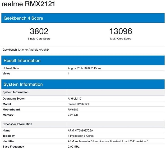 新设备Realme X7曝光：使用上联发科天玑720 SoC