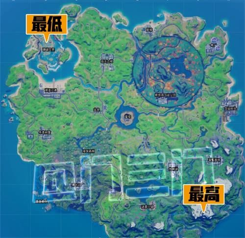 堡垒之夜在地图的最高点和最低点在哪 堡垒之夜地图最高点和最低点位置