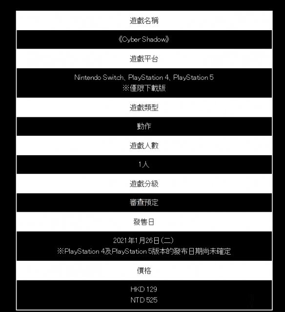 像素风动作游戏《赛博暗影》NS版1月26日推出 支持中文