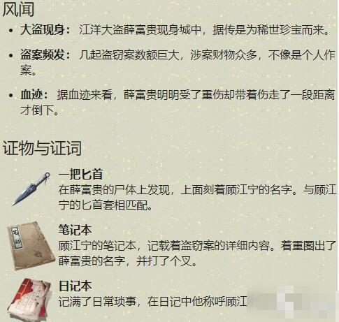 天涯明月刀顾江宁案怎么选 天涯明月刀顾江宁案破案攻略