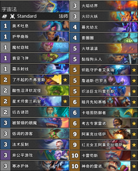 炉石传说暗月马戏团T2宇宙法怎么组？炉石传说暗月马戏团T2宇宙法卡组推荐