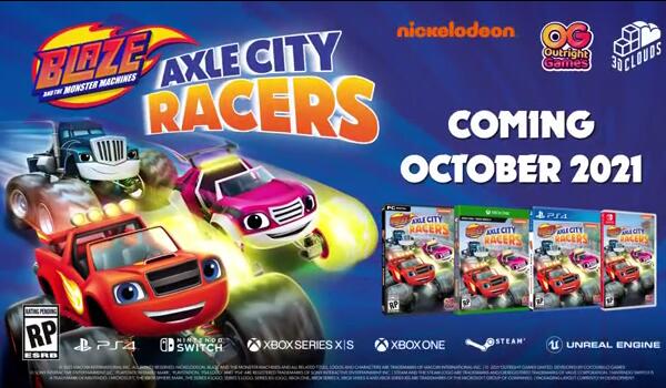 低幼儿童赛车竞速游戏《烈焰与怪物卡车：Axle城车手》10月发售