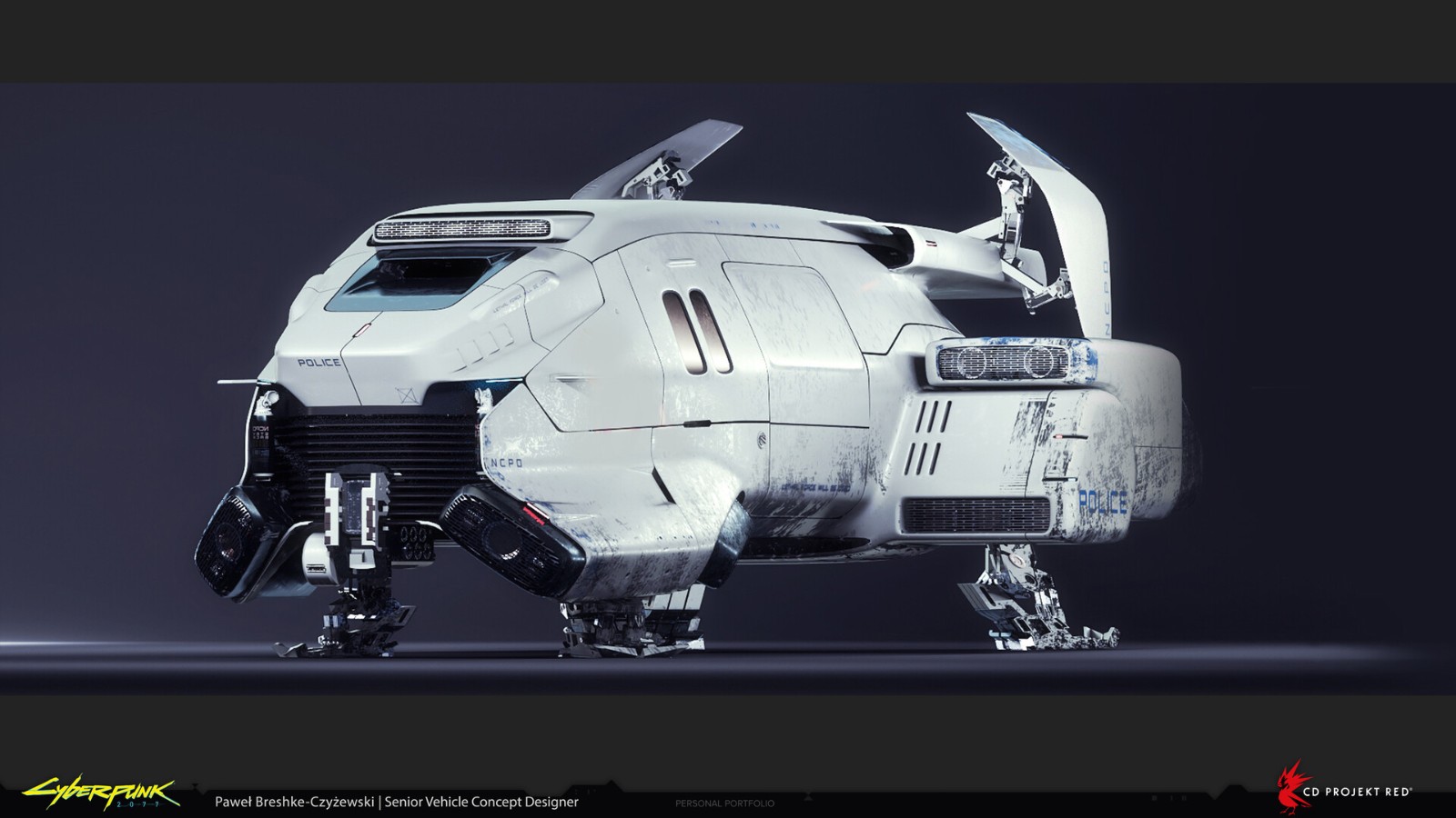 《赛博朋克2077》公开新概念图 展示全新军用重型飞行器
