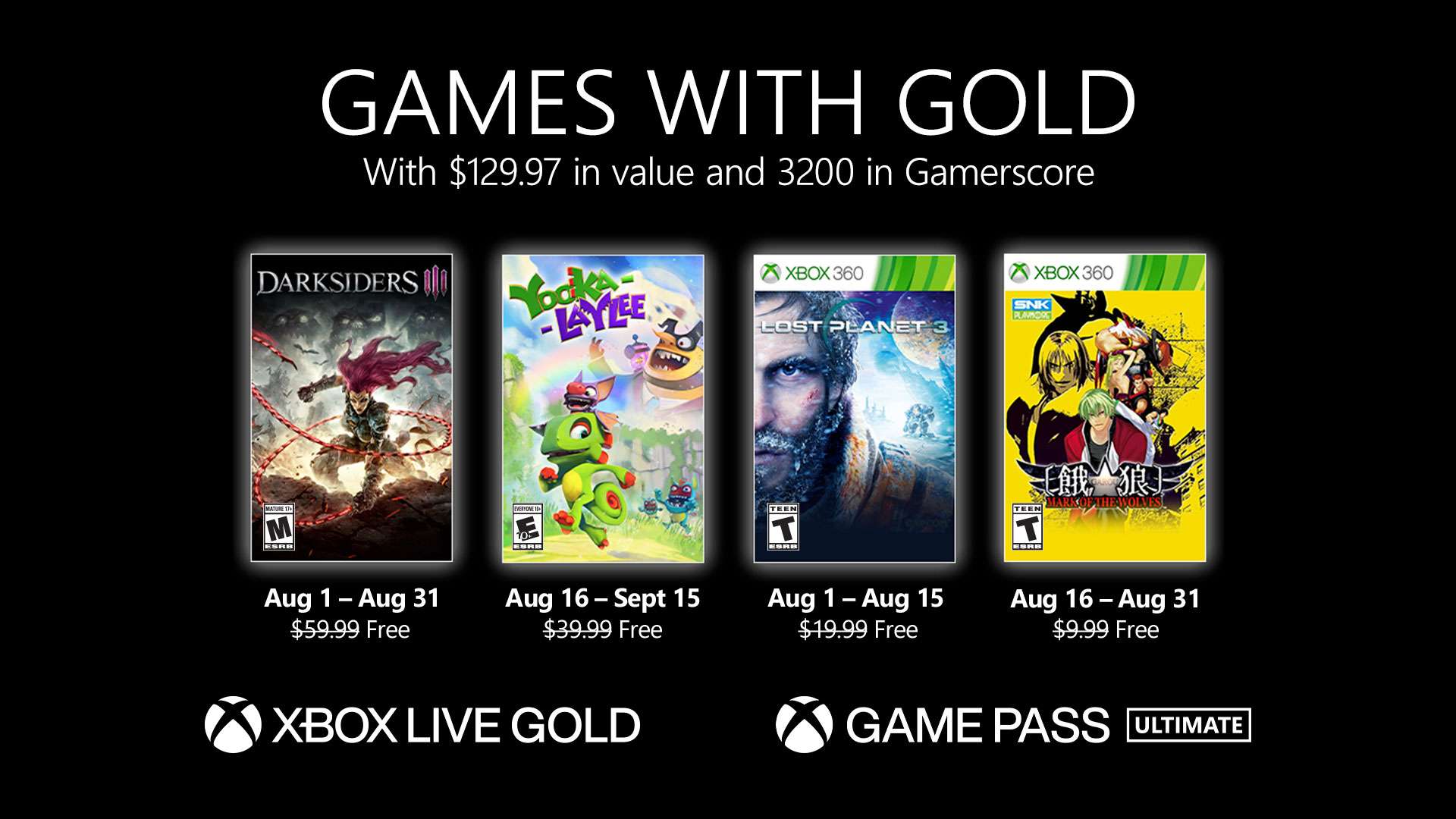 微软 Xbox Live 8月会免游戏公布 《尤卡莱莉大冒险》等四款佳作