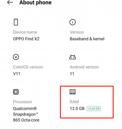 OPPO Find X2更新内存扩展功能:8GB秒变15GB
