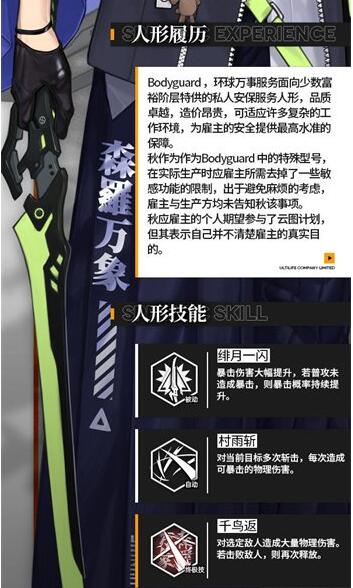 少女前线云图计划秋怎么样？少女前线云图计划秋角色介绍