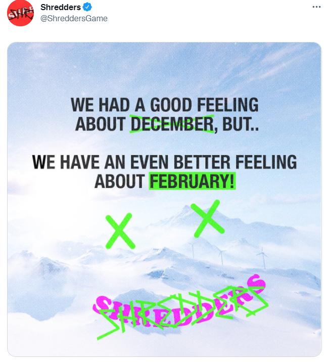 滑雪体育竞技游戏《Shredders》延期至2022年2月发售
