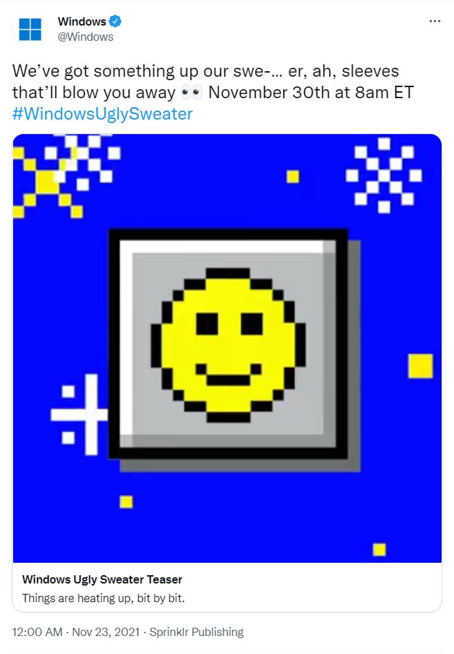 微软预告：“Windows Ugly Sweater”将于11月30日推出