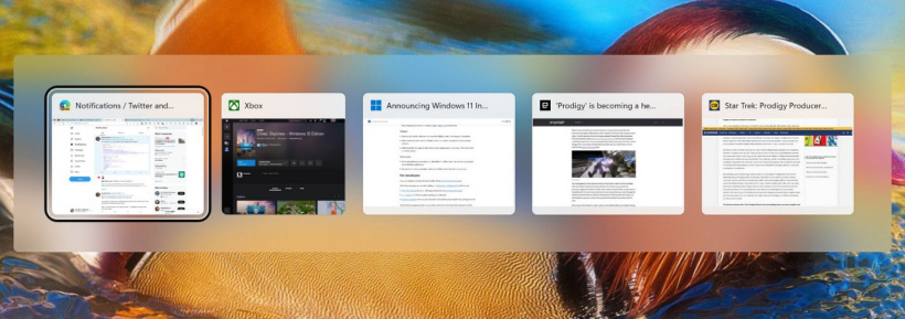 Windows 11 发布 Build 22526 版本更新 改变了Alt Tab窗口切换截图
