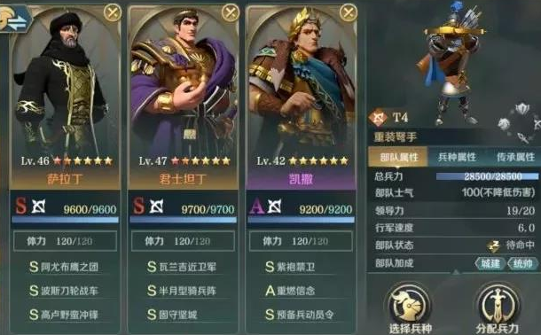 文明与征服凯撒强势阵容怎么搭配？文明与征服凯撒强势阵容搭配推荐