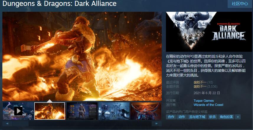 ARPG游戏《龙与地下城:黑暗联盟》Steam价格永降 仅售90元