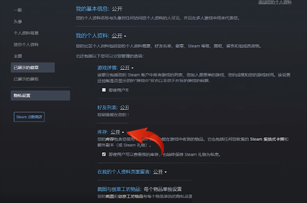 steam库存怎么公开?steam库存公开方法截图