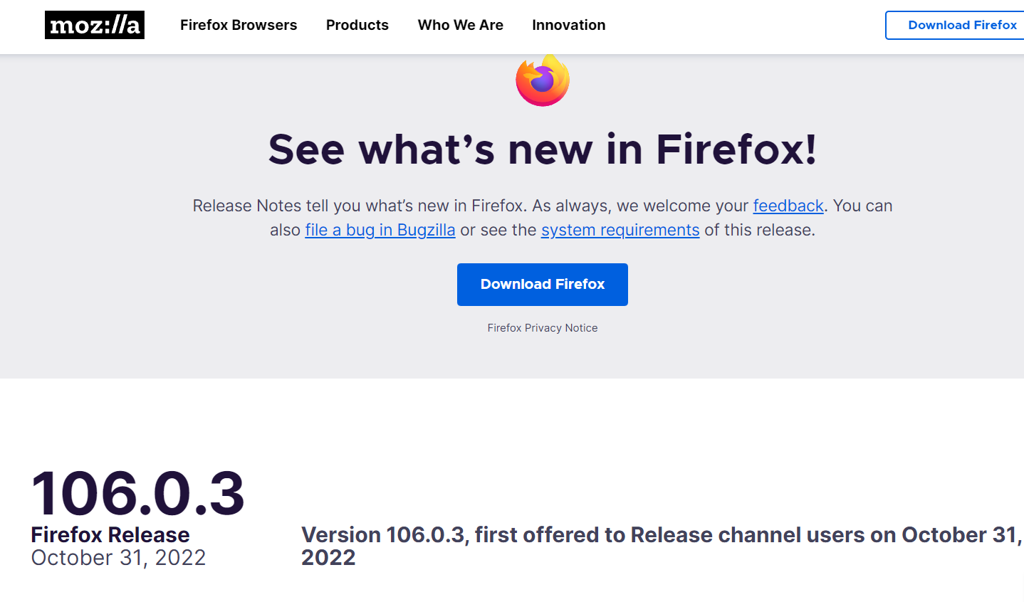 火狐浏览器Firefox 106.0.3发布