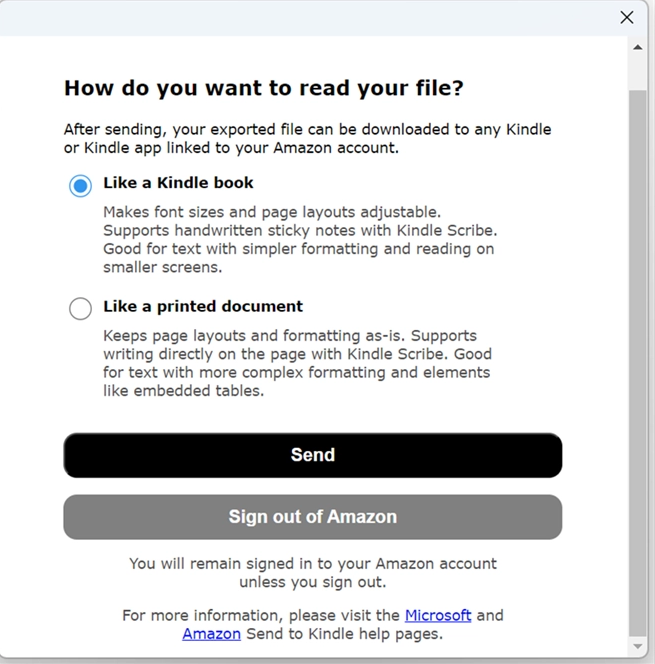 微软 Word 预览版新特性：可分享文档至Kindle阅读