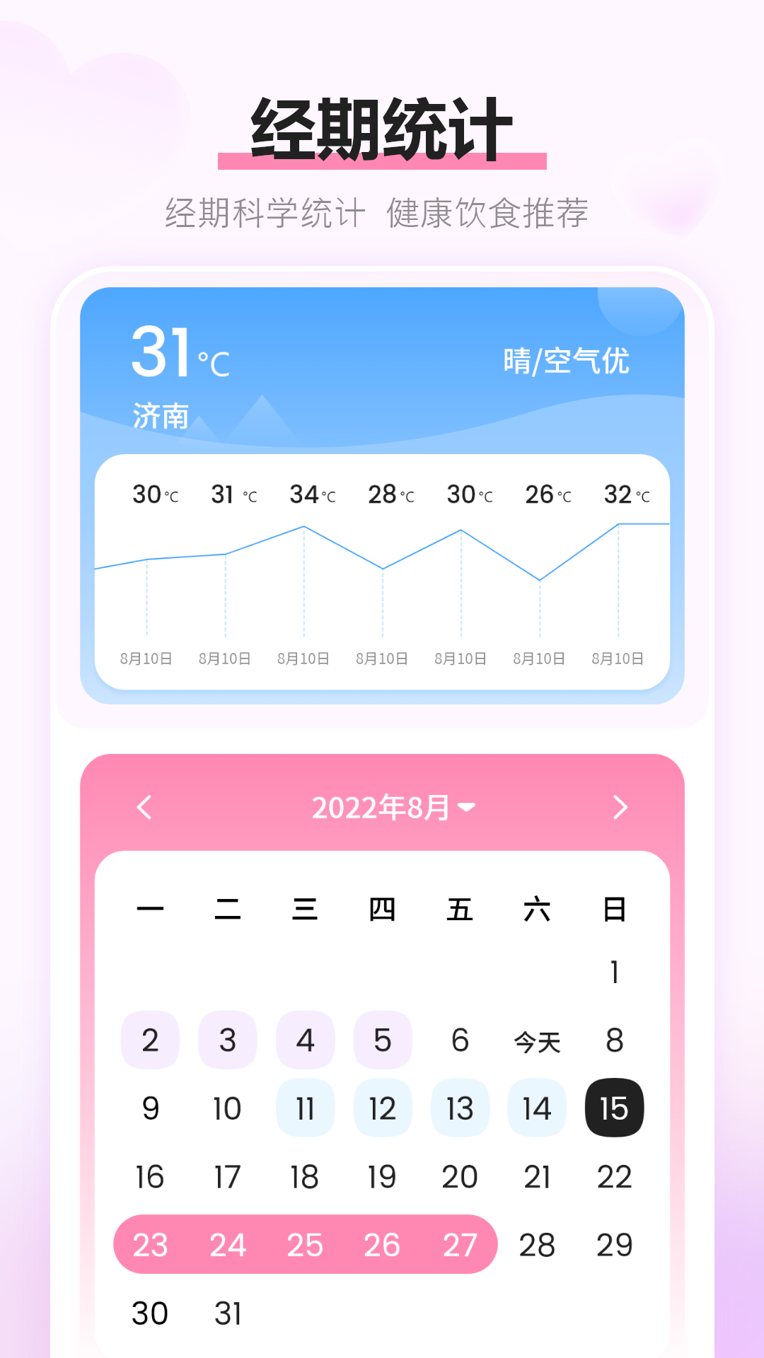 经期记录截图