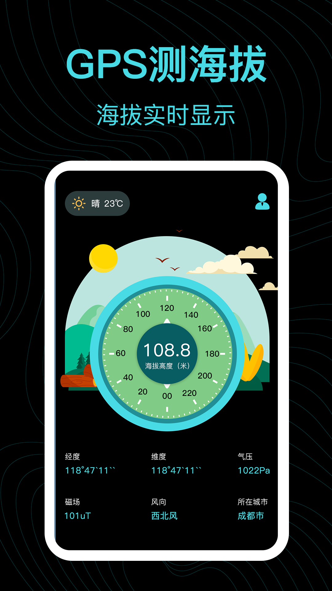 GPS海拔高度表截图