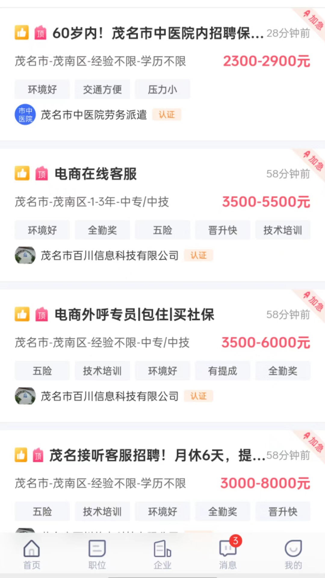 茂名人才网截图