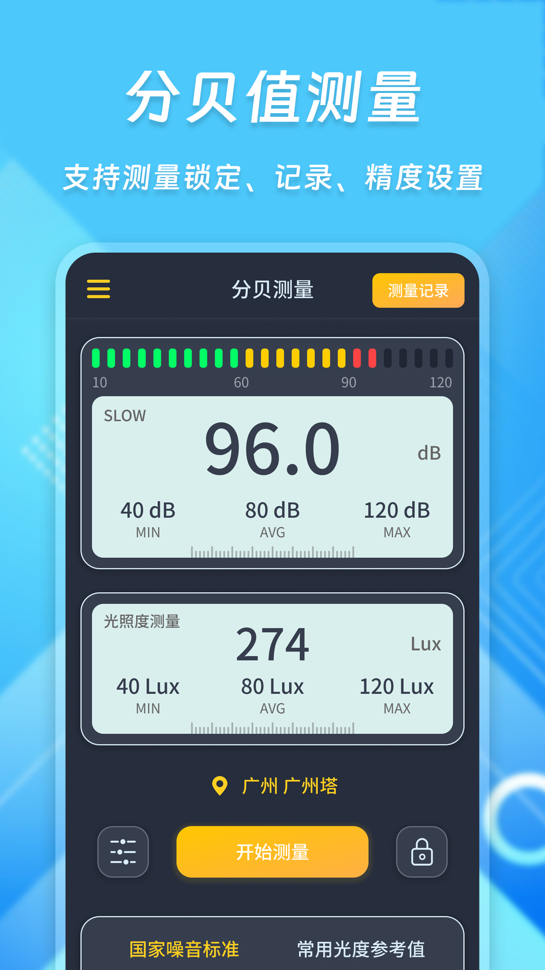 光强分贝仪截图