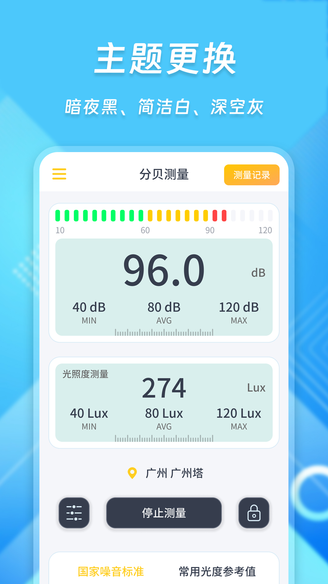 光强分贝仪截图