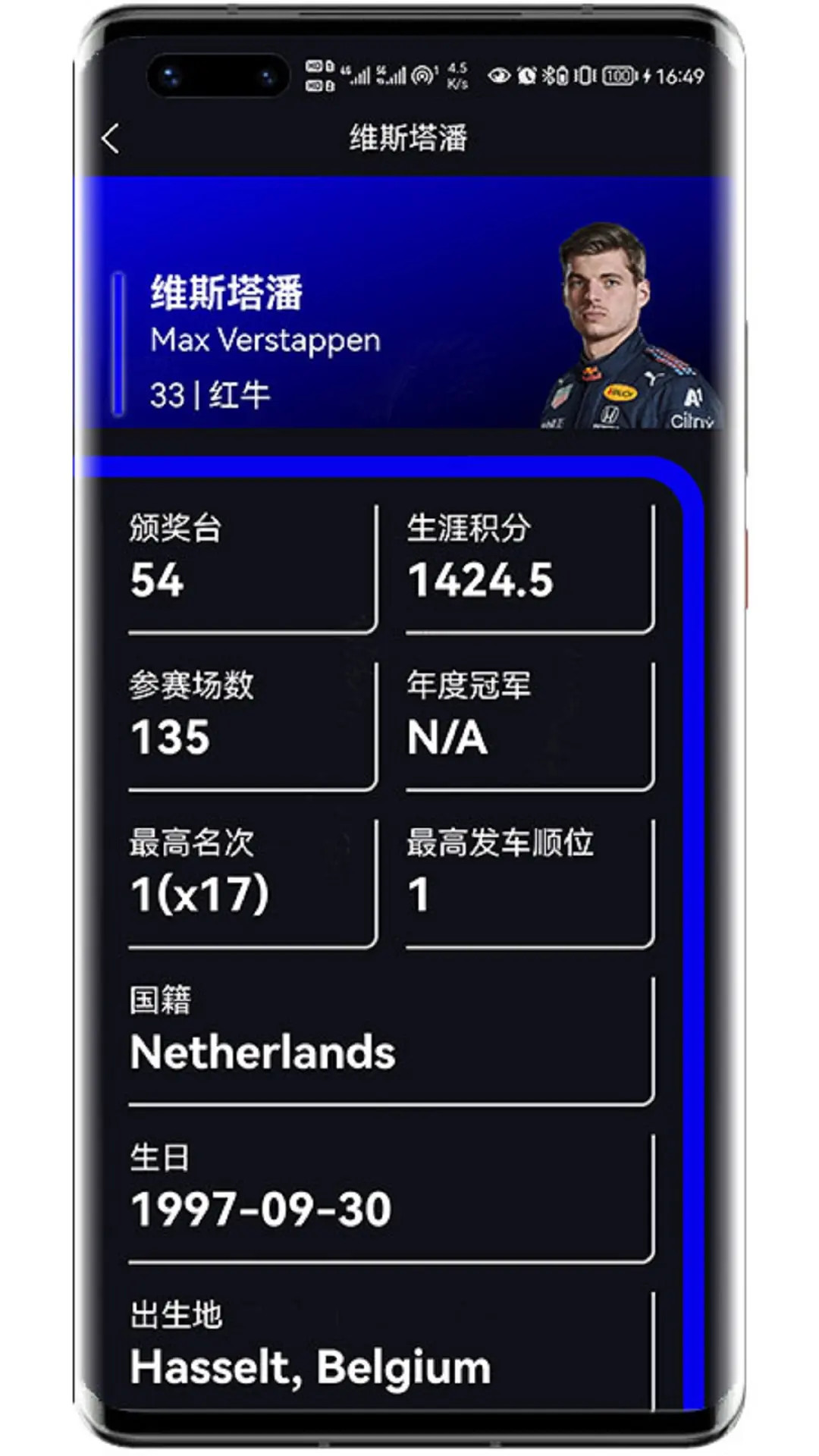 F1赛程截图