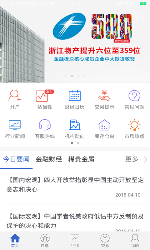 物产中大期货截图