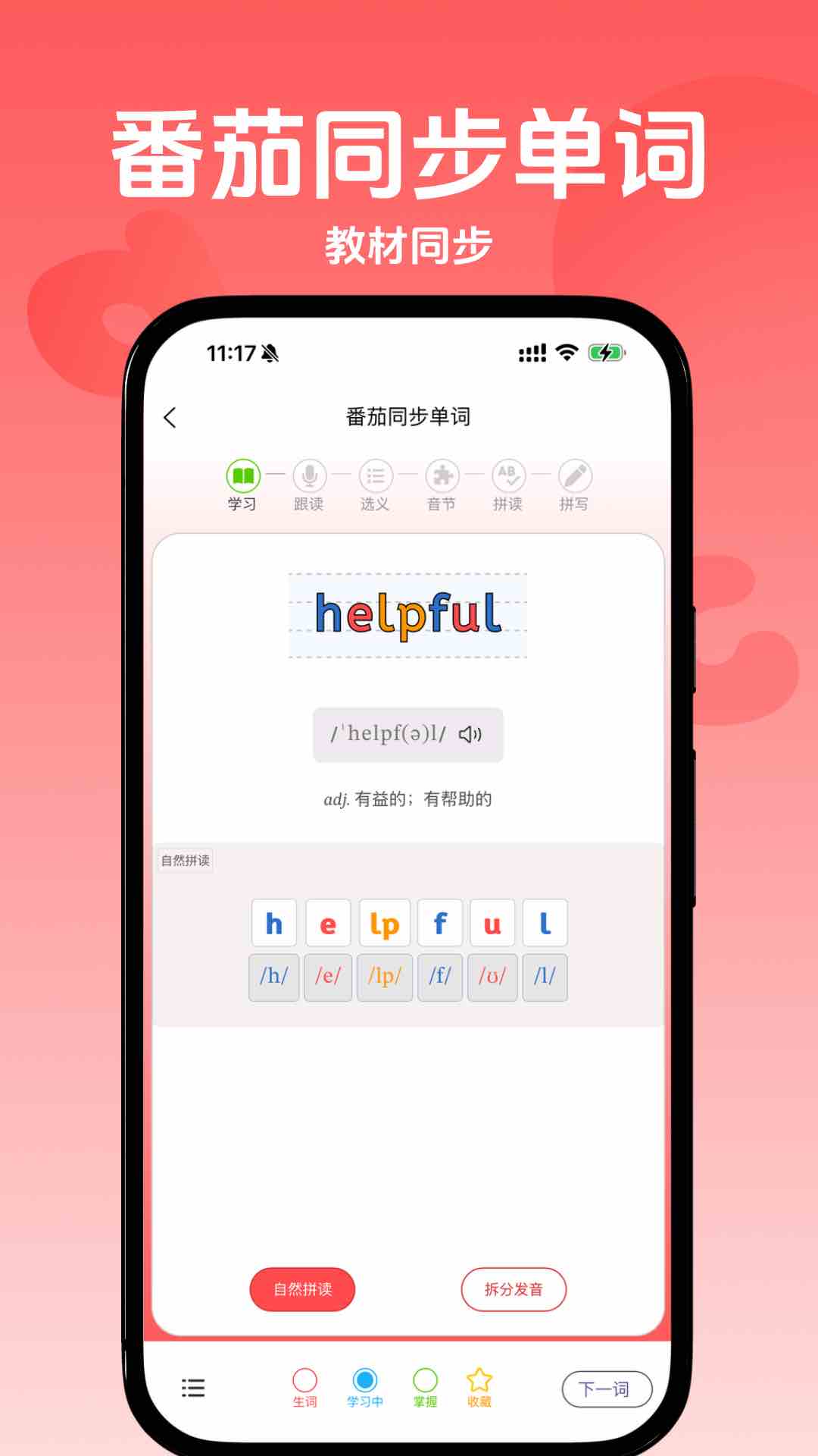 番茄同步单词截图