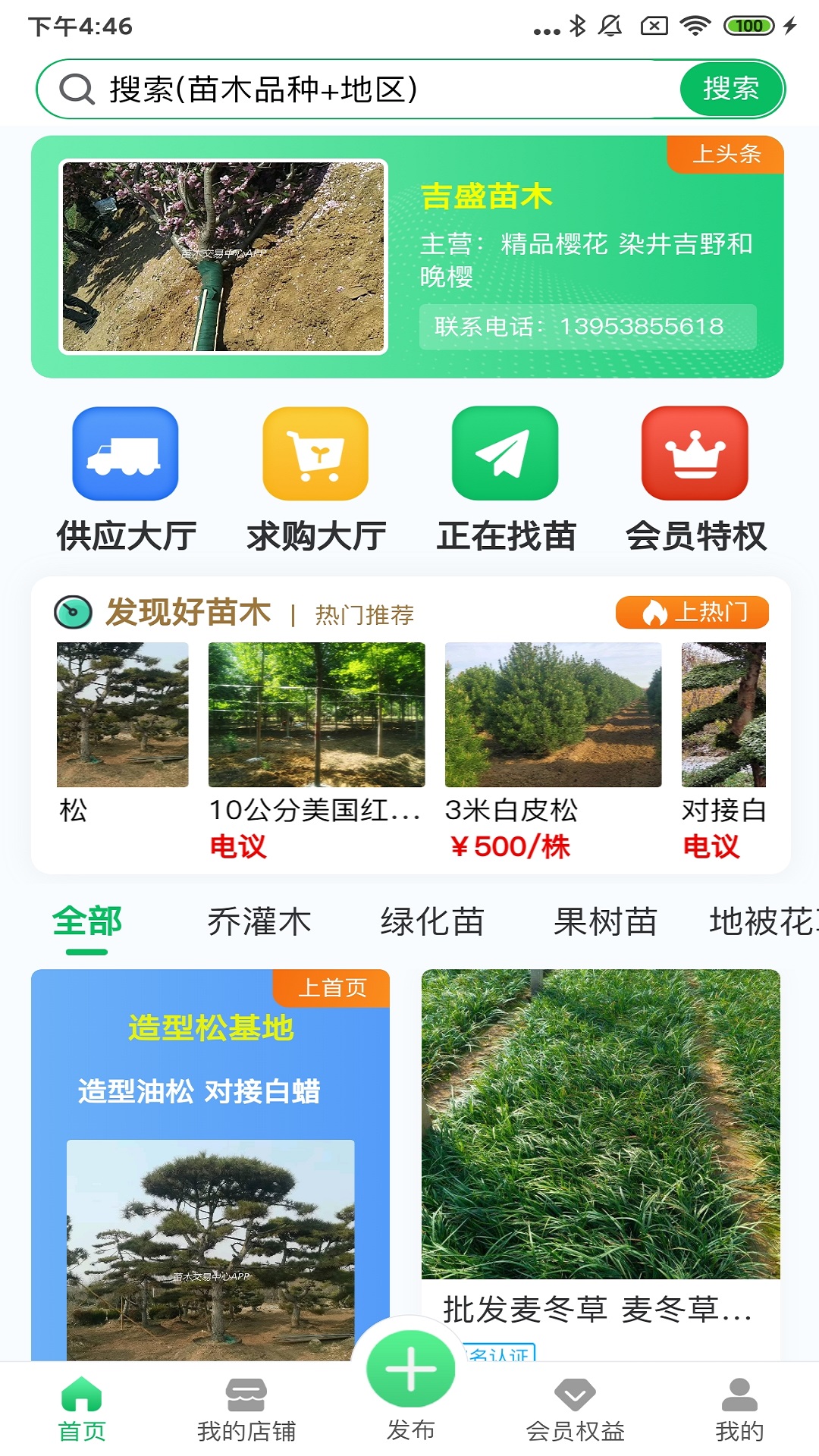 苗木交易中心截图