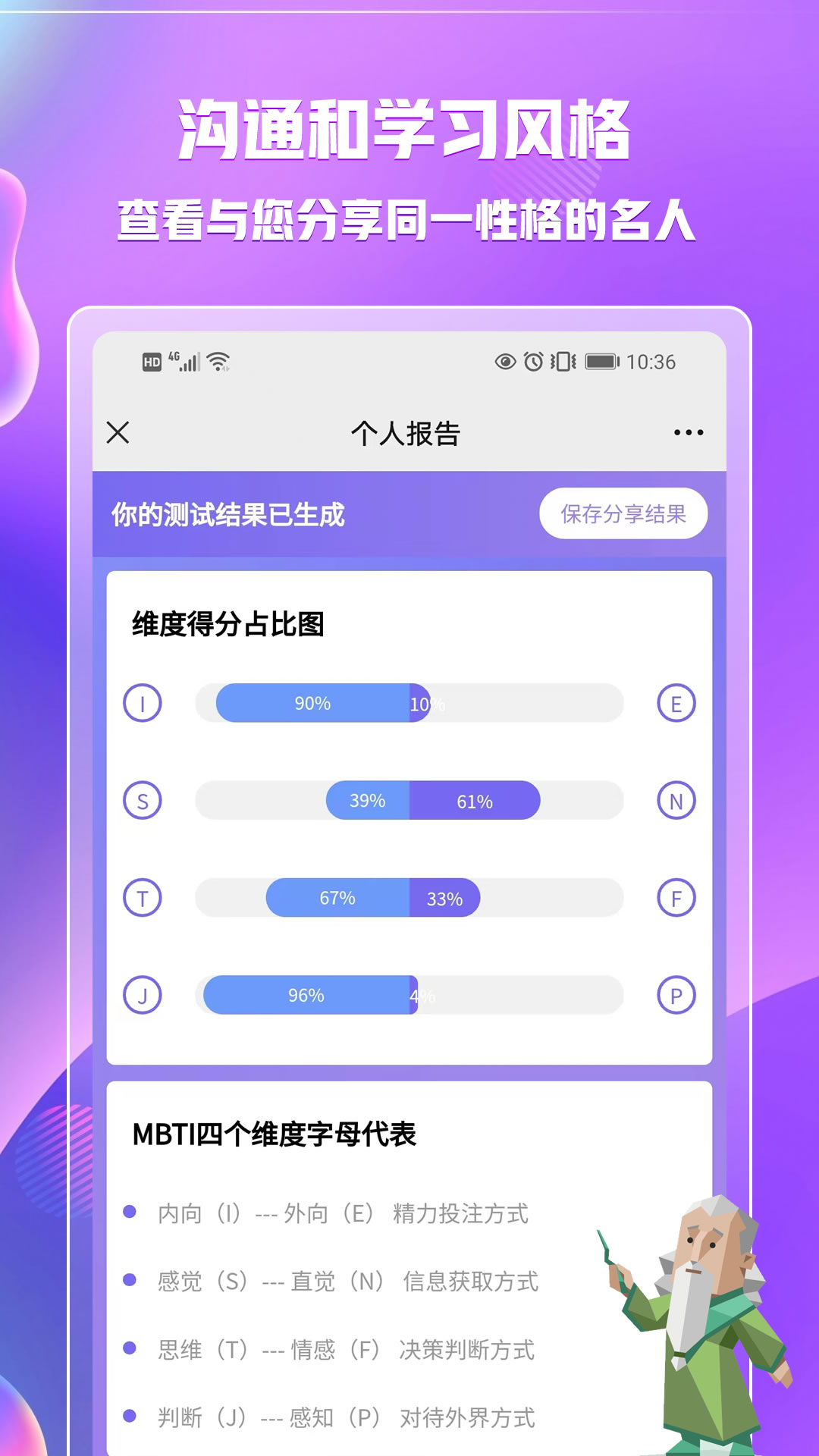 MBTI职业性格测试截图