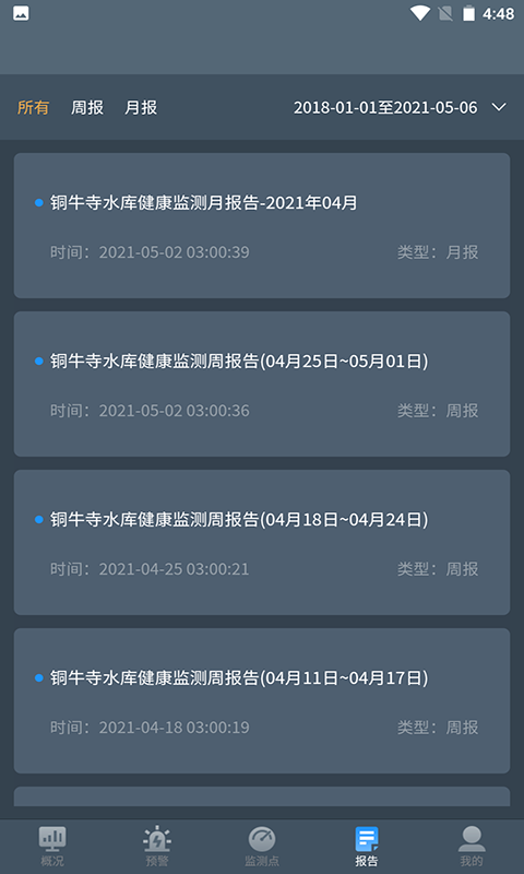 水库监测系统截图