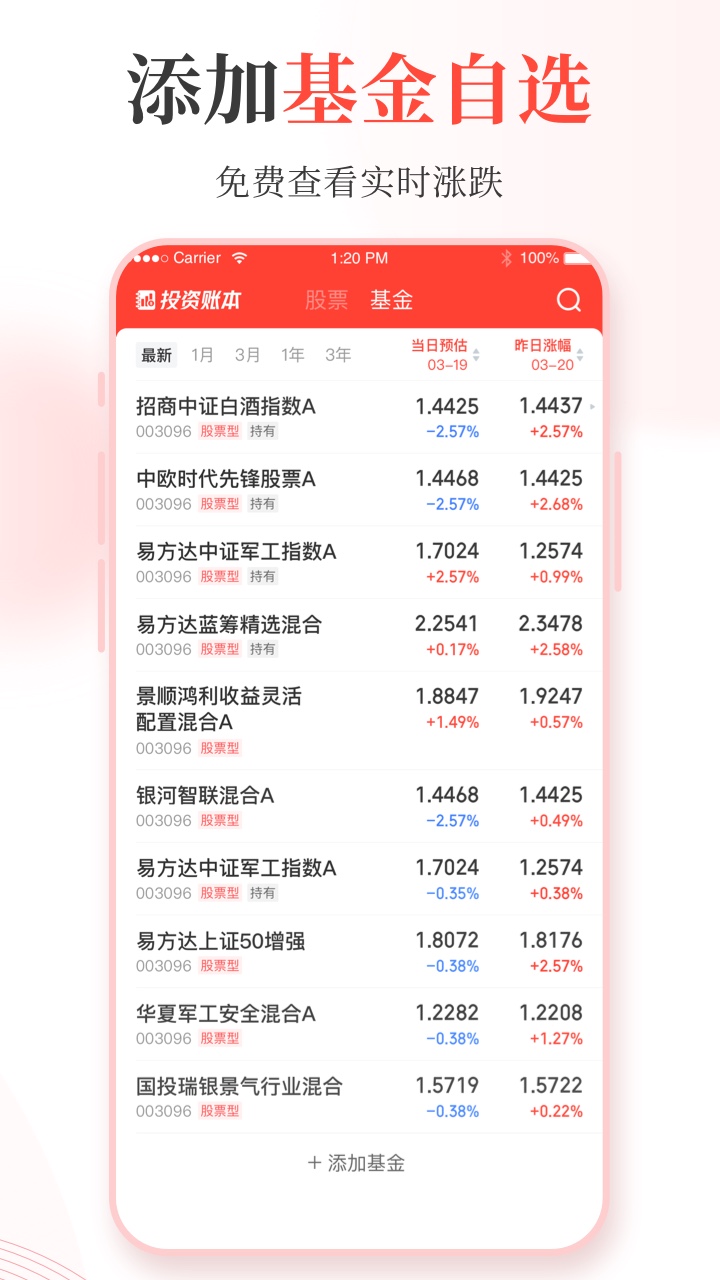 同花顺投资账本截图
