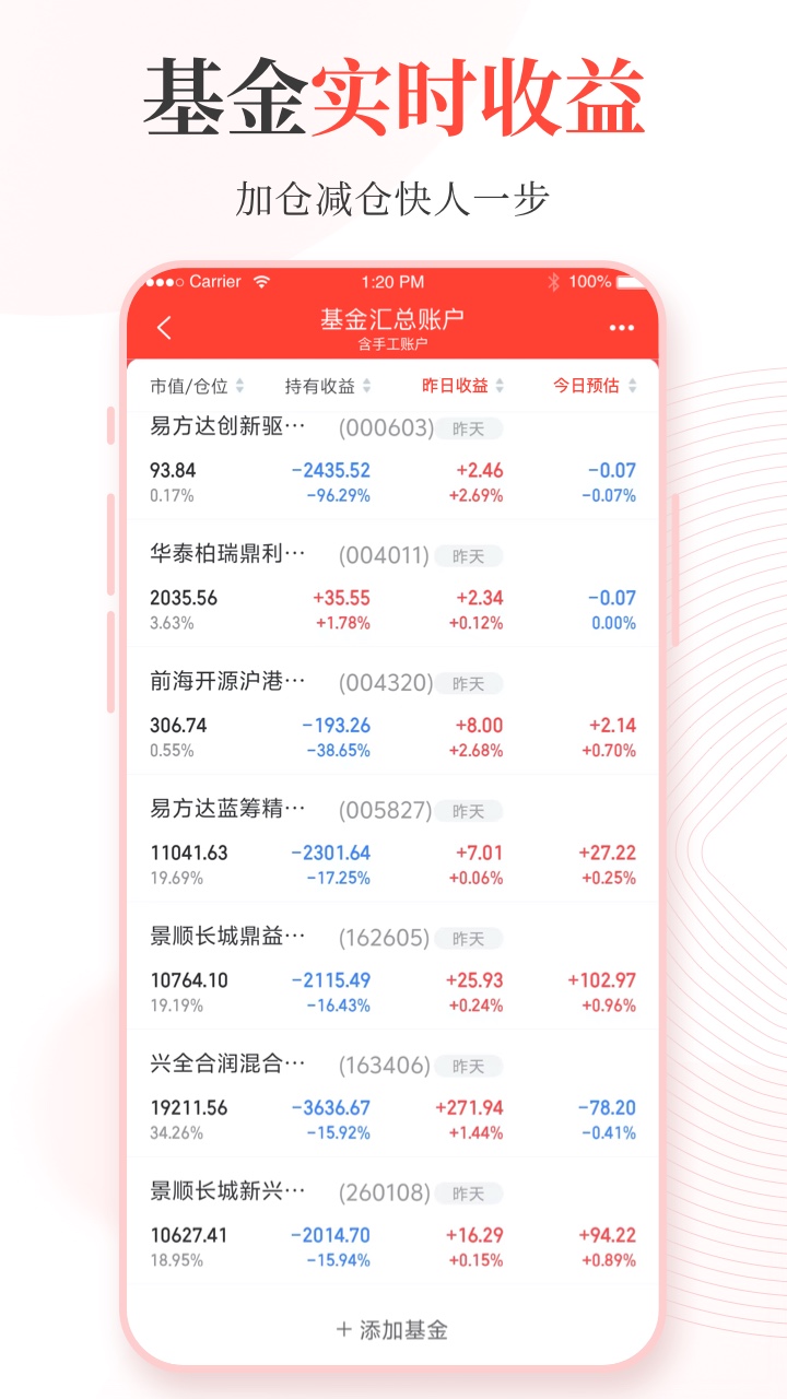 同花顺投资账本截图