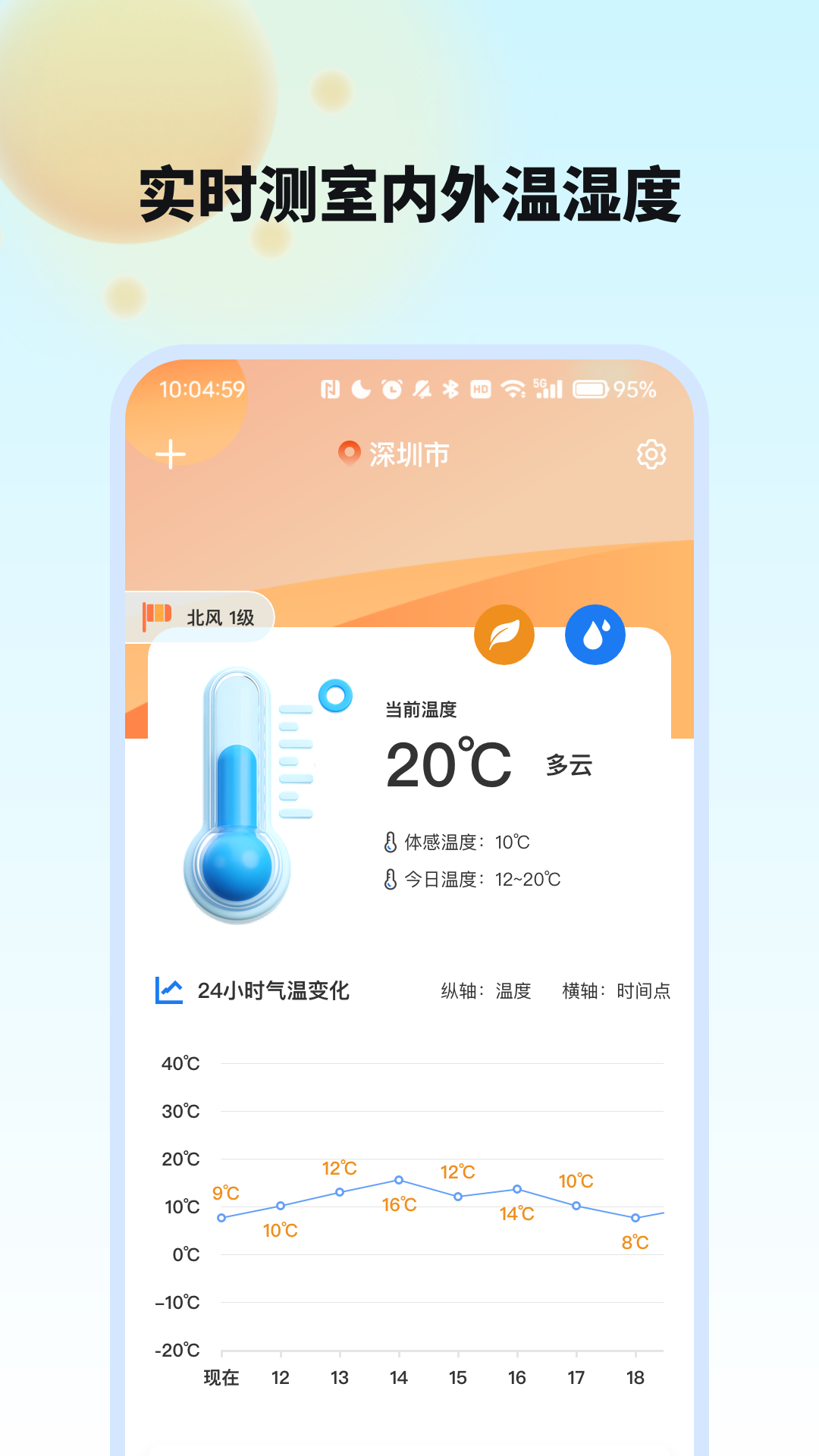 室内外温度计截图