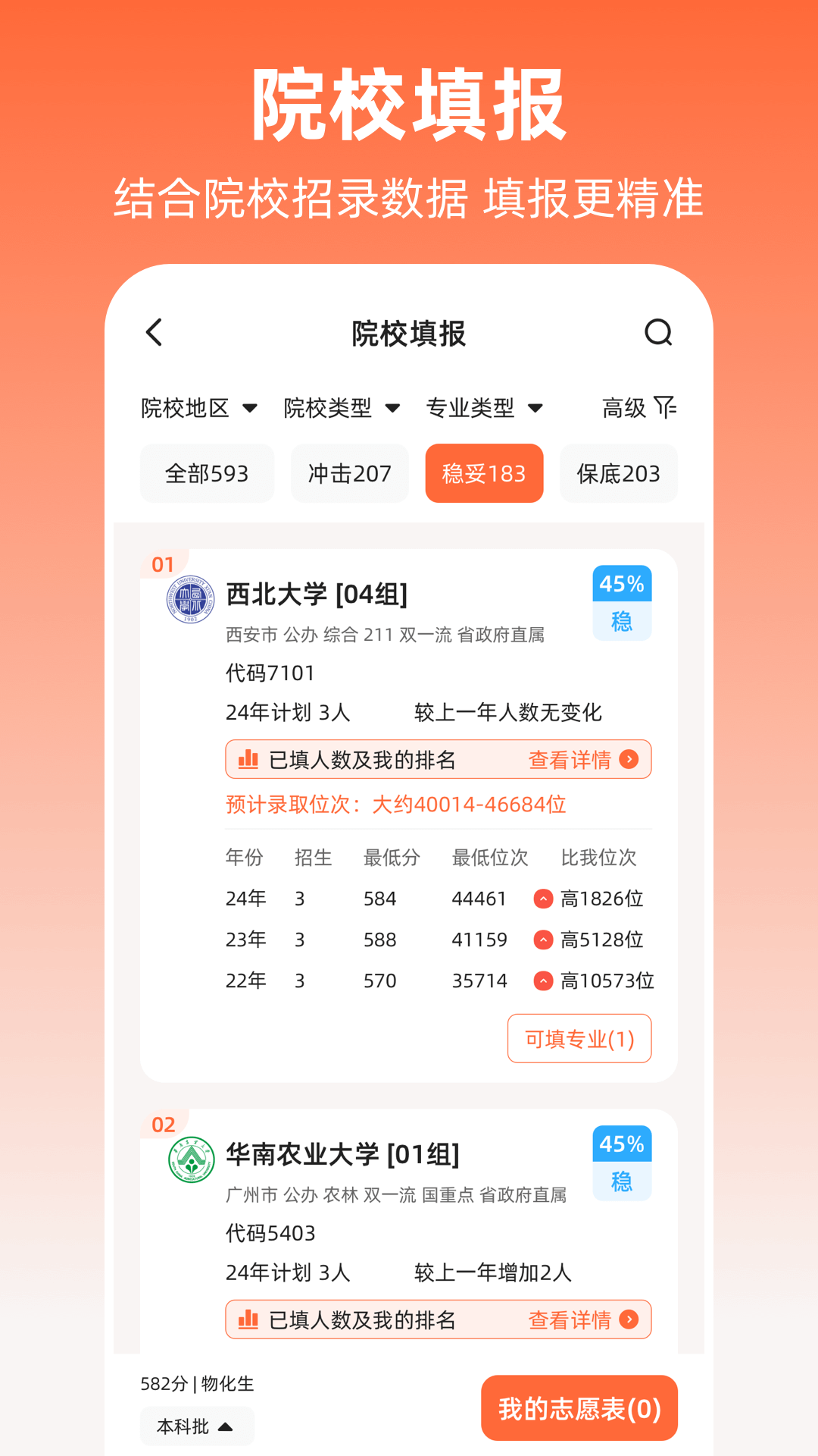 阳光高考志愿app截图