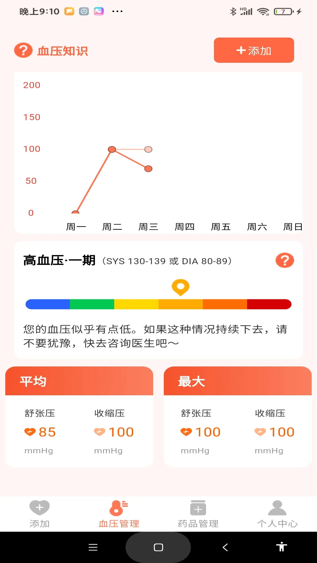 血压健康管理截图