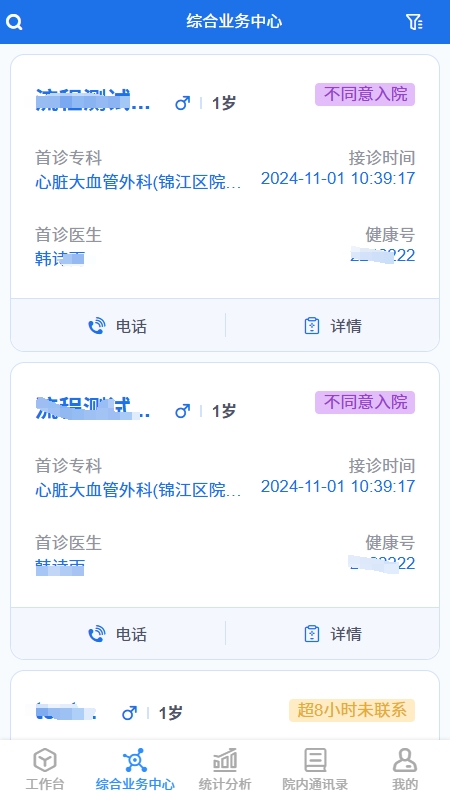 门诊患者健康风险预警管理平台截图