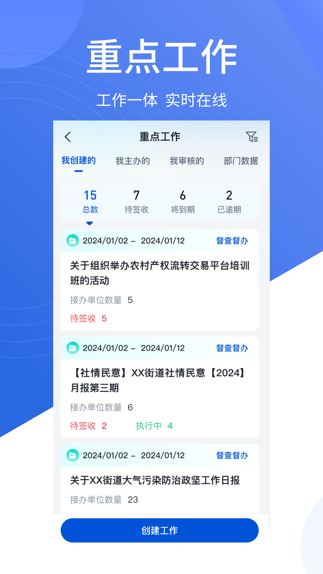 重点工作部署截图