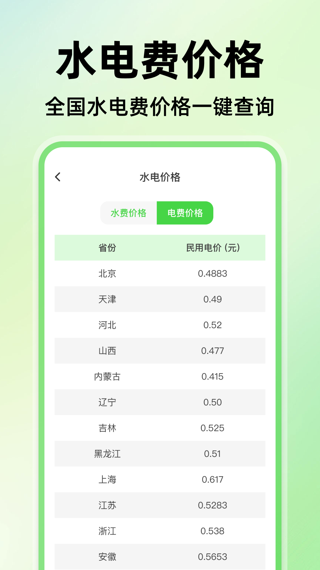 阶梯水电缴费计算截图