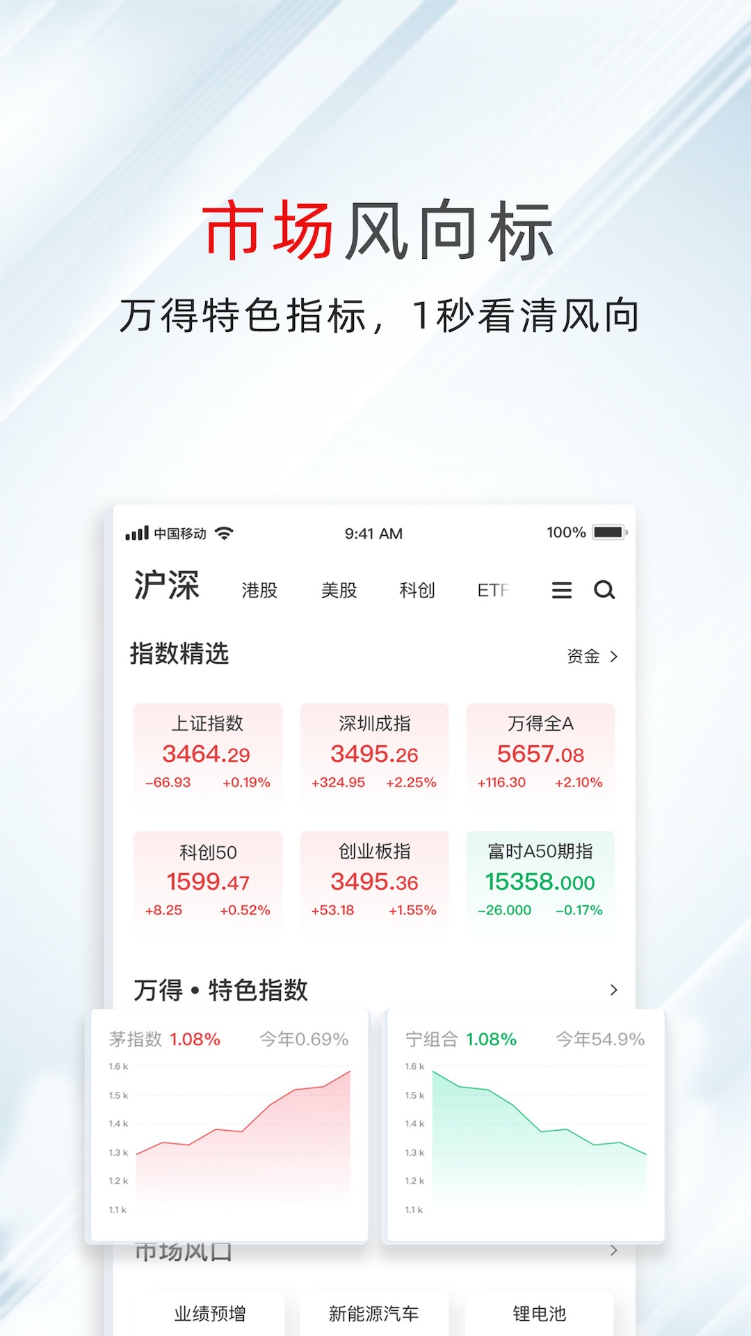 万得股票截图