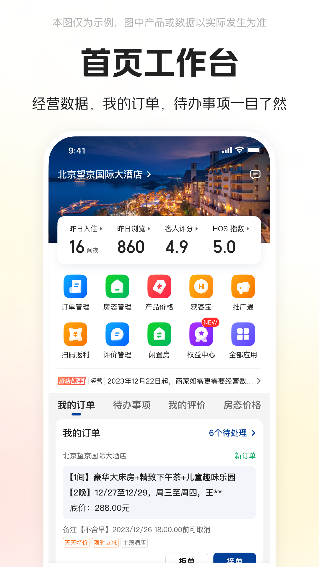 美团酒店商家截图