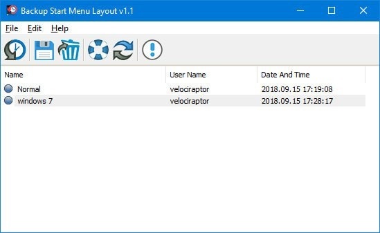 Backup Start Menu Layout截图