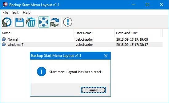 Backup Start Menu Layout截图